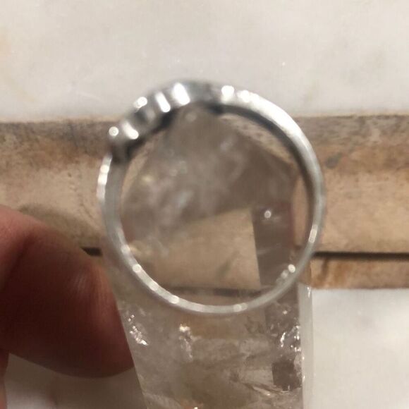 Ring, Sterling Silver Intertwined Hearts Ring set with2 Cubic Zirconia, NEW, siz - Picture 6 of 8